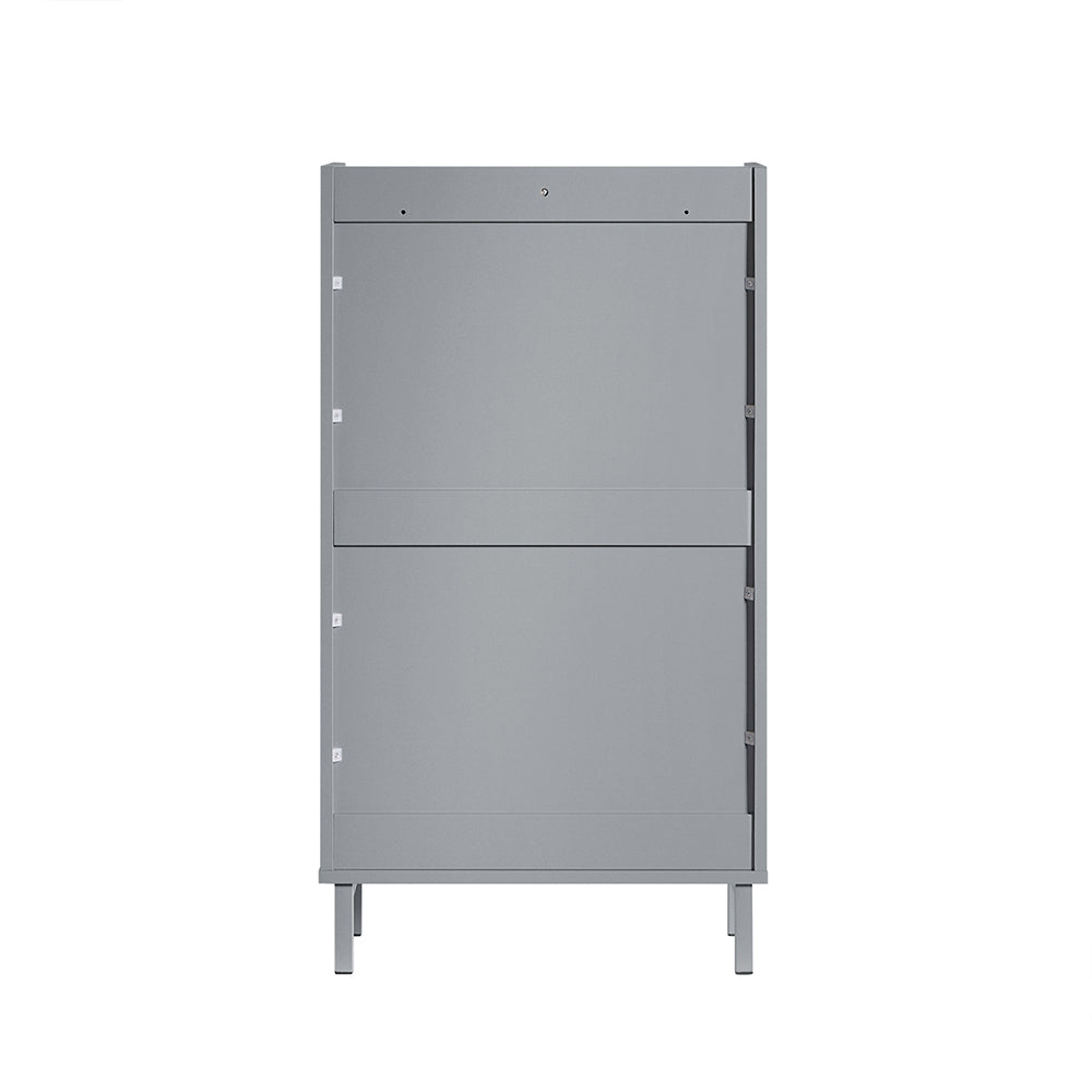 SoBuy FSR151-HG Dulap pentru pantofi cu 2 compartimente, Ultra-subțire 19cm, Depozitare compactă pentru hol – 50x19x91 cm, Gri