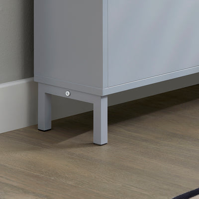 SoBuy FSR151-HG Dulap pentru pantofi cu 2 compartimente, Ultra-subțire 19cm, Depozitare compactă pentru hol – 50x19x91 cm, Gri
