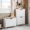 SoBuy FSR151-K-W Banc pentru Pantofi cu Pernă Căptușită și 1 Compartiment Rabatabil, Subțire 24 cm pentru Hol – 60x24x52 cm, Alb