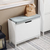SoBuy FSR151-K-W Banc pentru Pantofi cu Pernă Căptușită și 1 Compartiment Rabatabil, Subțire 24 cm pentru Hol – 60x24x52 cm, Alb