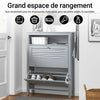 SoBuy FSR152-HG Dulap Pantofar cu 2 Uși Batante, Organizator pentru Hol Intrare – 80x25x108 cm, Gri