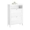 SoBuy FSR152-W Dulap de pantofi cu clapetă cu 2 niveluri – Depozitare discretă pentru intrare – 80x25x108 cm Alb