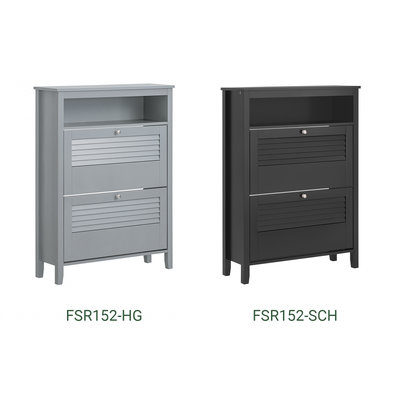 SoBuy FSR152-HG Dulap Pantofar cu 2 Uși Batante, Organizator pentru Hol Intrare – 80x25x108 cm, Gri