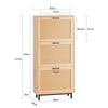 SoBuy FSR155-N Dulap de Pantofi cu 3 Uși Rabarabile Efect Ratan, Mobilier de Intrare Design – Natural