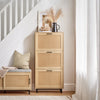 SoBuy FSR155-N Dulap de Pantofi cu 3 Uși Rabarabile Efect Ratan, Mobilier de Intrare Design – Natural