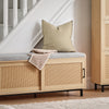SoBuy FSR155-N Dulap de Pantofi cu 3 Uși Rabarabile Efect Ratan, Mobilier de Intrare Design – Natural
