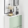 SoBuy FSR157-GR Dulap de pantofi, design elegant, 3 uși rabatabile – Decor intrare modern – Verde