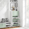 SoBuy FSR157-GR Dulap de pantofi, design elegant, 3 uși rabatabile – Decor intrare modern – Verde