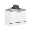 SoBuy FSR16-HG Banc de pantofi cu 1 compartiment rabatabil și pernă căptușită, Ladă de depozitare pentru hol – 60x30x46 cm, Gri