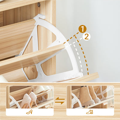 SoBuy FSR160-N Dulap de Pantofi cu 2 Uși Batante, Organizator pentru Hol Intrare – Natural