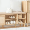 SoBuy FSR163-N Banc pentru Pantofi 121cm – Pernă Detașabilă, 2 Uși Glisante, 6 Compartimente, 230kg – Natural