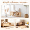 SoBuy FSR163-N Banc pentru Pantofi 121cm – Pernă Detașabilă, 2 Uși Glisante, 6 Compartimente, 230kg – Natural