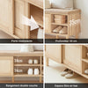 SoBuy FSR163-N Banc pentru Pantofi 121cm – Pernă Detașabilă, 2 Uși Glisante, 6 Compartimente, 230kg – Natural