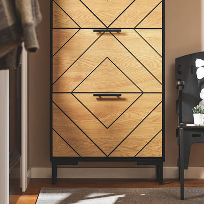 SoBuy FSR164-SCH Dulap pantofi ultra-subțire, economisește spațiu – Ideal pentru holuri înguste – 62x24x125 cm Negru