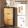 SoBuy FSR164-SCH Dulap pantofi ultra-subțire, economisește spațiu – Ideal pentru holuri înguste – 62x24x125 cm Negru