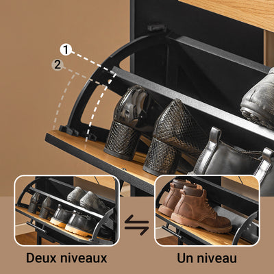 SoBuy FSR164-SCH Dulap pantofi ultra-subțire, economisește spațiu – Ideal pentru holuri înguste – 62x24x125 cm Negru
