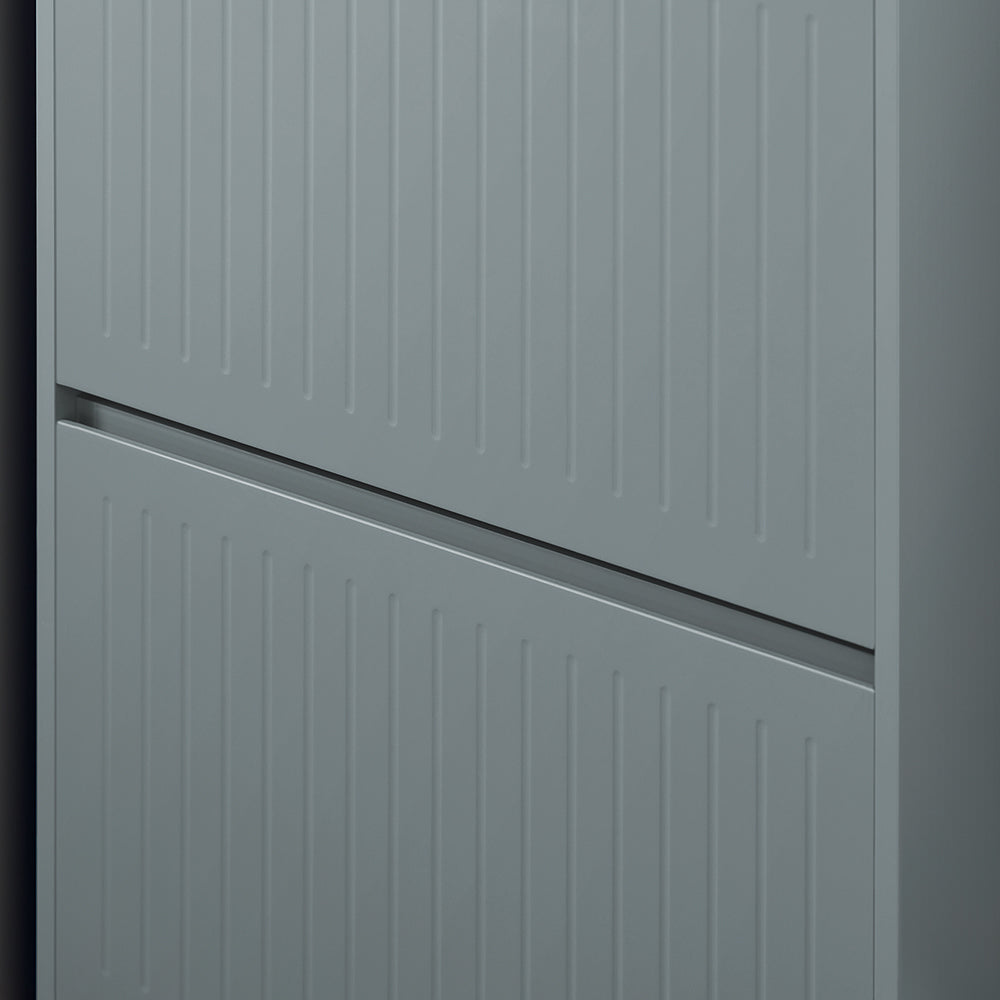 SoBuy FSR165-H-HG Dulap de pantofi cu uși rabatabile, 3 niveluri - Depozitare discretă pentru hol – 61x26x120 cm Gri
