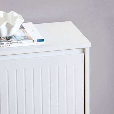 SoBuy FSR165-H-W Dulap de Pantofi cu Uși Rabatabile, pe 3 Nivele – Depozitare Discretă pentru Hol – 61x26x120 cm, Alb