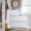 SoBuy FSR165-H-W Meuble à Chaussures à Abattants 3 Niveaux – Rangement Discret pour Entrée – 61x26x120 cm Blanc