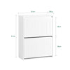 SoBuy FSR165-K-W Dulap de Pantofi cu Uși Rabatabile pe 2 Nivele – Depozitare Discretă pentru Hol – 61x26x81 cm Alb