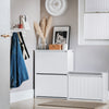 SoBuy FSR165-K-W Dulap de Pantofi cu Uși Rabatabile pe 2 Nivele – Depozitare Discretă pentru Hol – 61x26x81 cm Alb