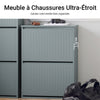 SoBuy FSR165-K-HG Dulap de încălțăminte cu uși rabatabile pe 2 niveluri – Depozitare discretă pentru hol – 61x26x81 cm Gri
