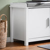 SoBuy FSR168-W Banc de Pantofi Banc de Depozitare Mobilier de Hol Dulap de Pantofi, 2 Uși Pernă Căptușită