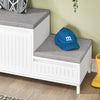 SoBuy FSR172-W Banc pentru Pantofi pentru Copii cu 2 Perne Căptușite, 2 Uși și 1 Sertar, Sarcină 181 kg pentru Hol – 100x35x42 cm, Alb