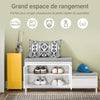 SoBuy FSR172-W Banc pentru Pantofi pentru Copii cu 2 Perne Căptușite, 2 Uși și 1 Sertar, Sarcină 181 kg pentru Hol – 100x35x42 cm, Alb
