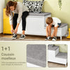 SoBuy FSR172-W Banc pentru Pantofi pentru Copii cu 2 Perne Căptușite, 2 Uși și 1 Sertar, Sarcină 181 kg pentru Hol – 100x35x42 cm, Alb