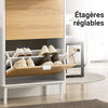 SoBuy FSR174-WN Dulap de pantofi cu 2 compartimente rabatabile și 1 sertar, Organizator pentru holul de la intrare – 60x35x110 cm, Alb și Natural