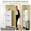 SoBuy FSR177-H-W Dulap de Pantofi cu Uși Rabatabile Ultra-Slim 19cm – Depozitare Discretă Economie de Spațiu – 50x19x130 cm Alb