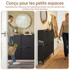 SoBuy FSR177-L-SCH Dulap de Pantofi cu 4 Uși Rabatabile Ultra-Subțire 19cm, Depozitare 8-12 Perechi pentru Intrare – 100x19x91 cm, Negru