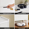 SoBuy FSR177-L-W Dulap de pantofi cu 4 uși rabatabile, ultra-subțire 19cm, Depozitare 8-12 perechi pentru hol – 100x19x91 cm, Alb