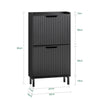 Precomandă SoBuy FSR177-SCH Dulap Pantofi cu 2 Uși Rabatanți Ultra-Slim 19cm, Organizator Compact pentru Intrare Hol – 50x19x90 cm, Negru