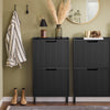 Precomandă SoBuy FSR177-SCH Dulap Pantofi cu 2 Uși Rabatanți Ultra-Slim 19cm, Organizator Compact pentru Intrare Hol – 50x19x90 cm, Negru