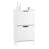Precomandă SoBuy FSR177-W Dulap de Pantofi cu 2 Uși Rabatanate Ultra-Subțire 19 cm, Organizator Compact pentru Intrare Hol – 50x19x90 cm, Alb