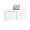 SoBuy FSR178-W Banc pentru Pantofi cu 2 Uși și Rafturi Reglabile pe 3 Nivele, Mânere Metalice, Capacitate de Încărcare de 227 kg pentru Hol – 100x35x45 cm, Alb