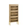 SoBuy FSR181-H-G Meuble à Chaussures Design Élégant avec Miroir – Déco Entrée Moderne – 55x24x124 cm Doré