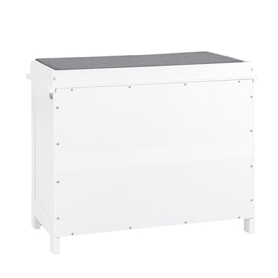 SoBuy FSR184-K-W Banc pentru Pantofi, Dulap Pantofi, Comodă Pantofi, Mobilier de Hol, Ladă cu 1 Rabat și 1 Pernă