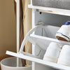 SoBuy FSR184-K-W Banc pentru Pantofi, Dulap Pantofi, Comodă Pantofi, Mobilier de Hol, Ladă cu 1 Rabat și 1 Pernă