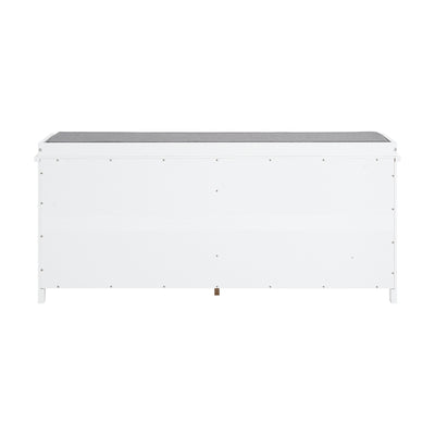 SoBuy FSR184-W Banc pentru Pantofi, Organizator de Pantofi, Dulap Pantofi, Mobilier de Intrare, Bancă cu 2 Sertare Rabatabile și 1 Pernă, pentru Intrare, Hol, Dormitor și Living, Alb, L110xD29xH49 cm
