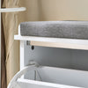 SoBuy FSR184-W Banc Chaussures, Rangement pour Chaussures, Armoire à Chaussures, Meuble d'entrée, Coffre avec 2 Abattants et 1 Coussin, pour Entrée, Couloir, Chambre et Salon, Blanc, L110xP29xH49 cm