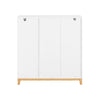 SoBuy FSR190-WN Dulap Pantofar cu 3 Uși și 1 Sertar, Organizator Hol Intrare – 80x34x85 cm, Alb și Natur