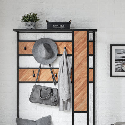 SoBuy FSR194-N Portemanteau avec Banc, Barre et 5 Crochets, Meuble d'Entrée Vestiaire Multifonction – 100x40x180 cm