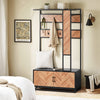 SoBuy FSR194-N Cuier cu Bancă, Bară și 5 Cârlige, Mobilier Multifuncțional pentru Hol/Antreu – 100x40x180 cm