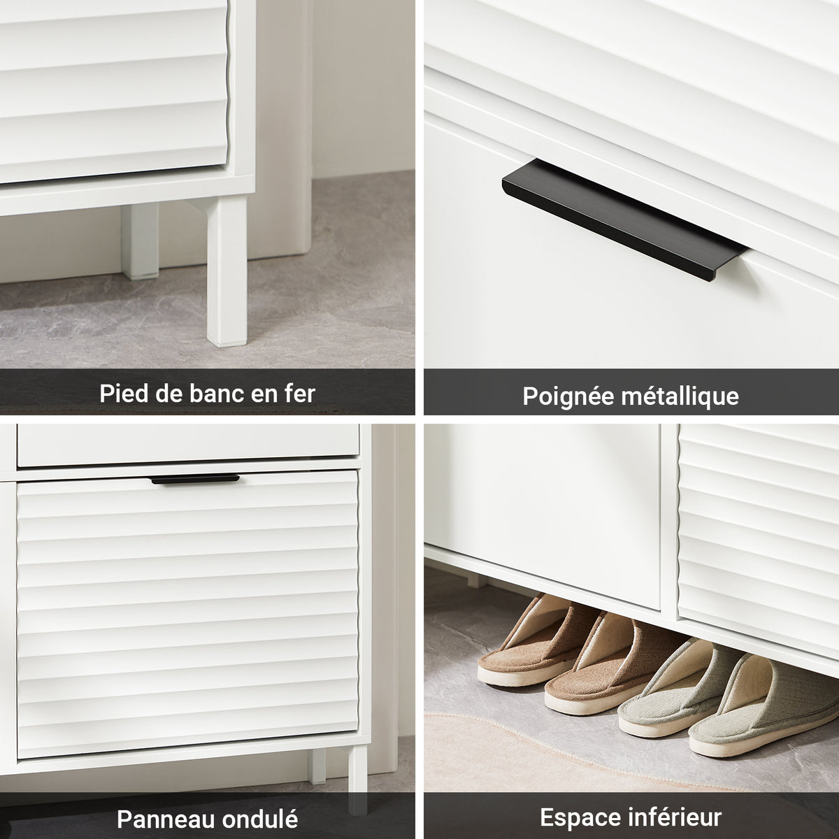 SoBuy FSR197-W Dulap de Pantofi Ultra-Slim cu Economie de Spațiu 19cm – Intrare Îngustă – Alb