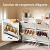 SoBuy FSR197-W Dulap de Pantofi Ultra-Slim cu Economie de Spațiu 19cm – Intrare Îngustă – Alb