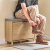 Precomandă SoBuy FSR199-N Banc pentru Pantofi cu Pernă Căptușită, Rabatabil și Spațiu de Depozitare Ascuns, Subțire 24cm pentru Intrare – 60x24x50 cm, Natur