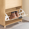SoBuy FSR200-II-N, Raft pentru pantofi subțire, cu economie de spațiu - Dulap de intrare modern cu uși pliante, Rafăr pentru pantofi modern din lemn deschis pentru 8 perechi de pantofi - Dulap subțire de exterior 60x24x83 cm